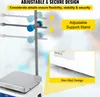 A close-up marketing image of a laboratory heating magnetic stirrer with adjustable support stand and non-skid design highlighted. Náhled obrázku produktu