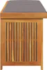 A side view of a wooden storage box with a gray cushion on top, isolated on a white background. Náhled obrázku produktu