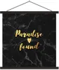 MuchoWow® Textilposter Zitat - Herz - Paradies - Gold 90x90 Produktbild-Vorschau 1