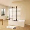 AICA 130cmx140cm Badewannenaufsatz Schwarz mit Blickdichten Produktbild-Vorschau 1