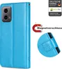 A product image showcasing a blue phone case with various marketing elements. Produktbild-Vorschau