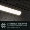 A close-up of a light fixture on a dark, textured surface, with text describing its features. Voir les images du produit