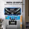 A commercial soft-serve ice cream machine with a digital LED display showing its features. Anteprima dell’immagine prodotto