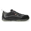 A black safety shoe is shown in profile against a white background. Produktbild-Vorschau