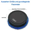 A robotic vacuum cleaner with dimensions indicated. Produktbild-Vorschau