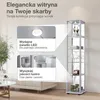 K-Möbel witryna szklana stojąca aluminium / srebrna Podgląd zdjęcia produktu 5