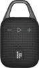A black portable Bluetooth speaker with a carabiner clip is shown against a white background. Voir les images du produit