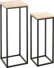HAKU Blumenständer Beistelltisch 2er Set Eiche natur, Produktbild-Vorschau 1