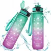 Wasserflasche mit Messbecher und Strohhalm 1l ombre blau Produktbild-Vorschau 3