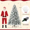 A Santa Claus illustration stands next to a snow-covered artificial Christmas tree, with accessories and dimensions indicated. Anteprima dell’immagine prodotto