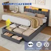 okwish Polsterbett 160×200 mit LED-Licht und Schubladen, Produktbild-Vorschau 4