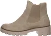 A side view of a single beige Chelsea boot. Voir les images du produit