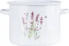A white enamel pot with a lavender design and the word "lavender" written on it. Podgląd zdjęcia produktu