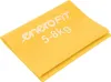A yellow pilates training band is shown folded on a white background. Produktbild-Vorschau