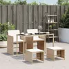 5-tlg. Garten-Essgruppe mit Kissen Beige Poly Rattan Produktbild-Vorschau 2