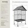 168 cm vysoká voliéra se střechou Náhled obrázku produktu 9