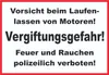 Vorsicht beim laufen lassen von Motoren Schild A3 Produktbild-Vorschau 1