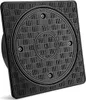 A black plastic manhole cover with a textured surface and a circular opening in the center. Náhľad obrázku produktu