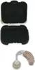 A hearing aid and its case are displayed against a white background. Produktbild-Vorschau