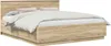 vidaXL Rama łóżka z wezgłowiem dąb sonoma 200 x 200 cm Podgląd zdjęcia produktu 3