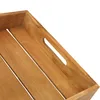3 teiliges Serviertablett Set 39x29x5cm - Teakholz Produktbild-Vorschau 5
