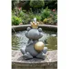 Froschkönig mit Krone für den Gartenteich aus Steinguss Neu Produktbild-Vorschau 3