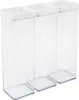 Three clear plastic food storage containers with white lids are arranged diagonally on a white background. Produktbild-Vorschau