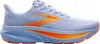 A side view of a single blue and orange Brooks running shoe against a white background. Produktbild-Vorschau