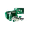 A window cleaning kit is displayed on a white background, including a bucket, cleaning fluid, squeegee, and a microfiber applicator. Podgląd zdjęcia produktu