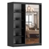 Schwebetürenschrank Kleiderschrank 150 cm Schwarz/Sonoma Produktbild-Vorschau 5