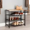 Półka na buty czarna metalowa 4-poziomowa z półką 60x30x57 Podgląd zdjęcia produktu 2