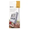 Packaging for a digital cooking thermometer with a probe, featuring an image of the thermometer and a piece of cooked meat. Voir les images du produit
