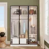 OKWISH Armoire avec 3 Portes Vitrées, 1 Tiroir et Éclairage Voir les images du produit 2