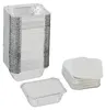 Relaxdays: vaschette in alluminio con coperchio, set da 100 Anteprima dell’immagine prodotto 1