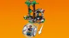 A LEGO Jurassic World Carnotaurus Gyrosphere Escape set is shown with a minifigure inside the gyrosphere, demonstrating its movement. Produktbild-Vorschau