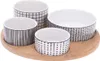 Quatre bols en porcelaine sur un plateau en bambou pour Voir les images du produit 2