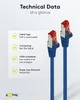 Goobay 93211 CAT 6 Câble patch, S/FTP (PiMF), bleu, 0.25 m Voir les images du produit 6