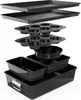 A set of black baking pans is stacked and displayed against a white background. Produktbild-Vorschau