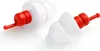 Two white earplugs with red stems are shown on a white background. Anteprima dell’immagine prodotto