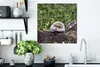 MuchoWow® Poster Igel - Weiß - Baumstamm - Blumen 50x50 cm Produktbild-Vorschau 3