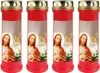 Bougie funéraire - Lot de 4 - Rouge 100h ( couvercle doré ) Voir les images du produit 1