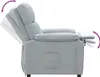 Side view of a light gray fabric recliner chair with the backrest and footrest extended. Podgląd zdjęcia produktu