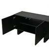 MODFU TV-Schrank Schwarz,Lowboard mit Struktur, modernes Produktbild-Vorschau 8