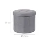 A gray storage ottoman with dimensions indicated. Náhled obrázku produktu