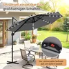 Ikodm Gartenschirm 3m Grau, Ampelschirm mit 28 LED, Produktbild-Vorschau 11