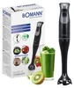 A product box and a hand blender with a smoothie in a glass. Produktbild-Vorschau