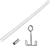 A clear glass tube and metal accessories on a white background. Produktbild-Vorschau