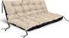 A tufted cushion for outdoor furniture, likely a sofa or bench, shown from a slightly elevated diagonal angle against a white background. Anteprima dell’immagine prodotto