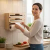 Relaxdays Wandrollenhalter 3 in 1, für Küchenrolle, Produktbild-Vorschau 2