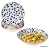 6 piatti fondi Totto Ø20 cm, blu e bianco, in gres, con Anteprima dell’immagine prodotto 2